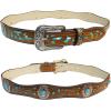 imageTOPACC Western Belts for Women Men Cowboy Cowgirl Belt for Jeans Pants Country Concert Outfit RodeoBrown  Turquoise