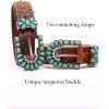 imageTOPACC Western Belts for Women Men Cowgirl Cowboy Country Belts with Buckles for Jeans Pants RodeoCturquoise