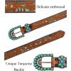 imageTOPACC Western Belts for Women Men Cowgirl Cowboy Country Belts with Buckles for Jeans Pants RodeoCturquoise