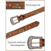 imageTOPACC Western Belts for Women Men Cowgirl Cowboy Country Belts with Buckles for Jeans Pants RodeoEturquoise