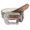 imageTOPACC Western Belts for Women Men Cowgirl Cowboy Country Belts with Buckles for Jeans Pants RodeoEturquoise