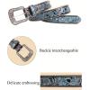 imageTOPACC Western Belts for Women Men Cowgirl Cowboy Country Belts with Buckles for Jeans Pants RodeoFblue