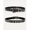 imageTOPACC Western Belts for Women Men Cowgirl Cowboy Country Belts with Buckles for Jeans Pants RodeoMblack