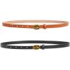 imageTOPACC 2 Pack Waist Belts for Women Fashion Skinny Belt Set for Dresses Pants Business CasualE Brown  Black