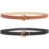 imageTOPACC 2 Pack Waist Belts for Women Fashion Skinny Belt Set for Dresses Pants Business CasualG Brown  Black