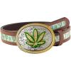 imageTOPACC Cowboy Belts for Men Women with Western Cross Buckle Cowgirl Country Belt for Jeans PantsG Brown