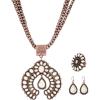 imageTOPACC Navajo Pearl Necklace Western Jewelry Set for Women Turquoise Necklace with Earrings Ring Cowgirl AccessoryCWhite