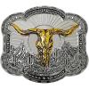 imageTOPACC Western Belt Buckle for Men Women Cowboy Cowgirl Rodeo Buckle 15 Inches Novelty Belt BuckleGold