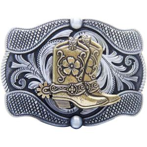 imageTOPACC Western Belt Buckle Cowboy Vintage Cowgirl Belt Buckle 15 in Novelty for Men WomenSilverbronze