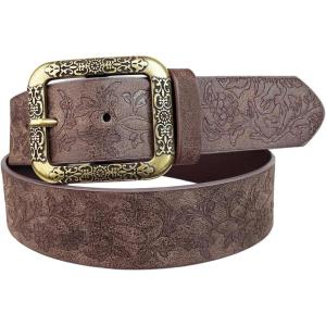 imageTOPACC Western Belts for Women Men Cowboy Cowgirl Belt for Jeans Pants Country Concert Outfit RodeoDark Brown