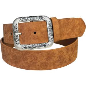 imageTOPACC Western Belts for Women Men Cowboy Cowgirl Belt for Jeans Pants Country Concert Outfit RodeoLight Brown