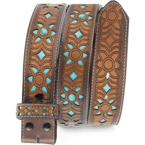 imageTOPACC Western Belts for Women Men Cowboy Cowgirl Belt for Jeans Pants Country Concert Outfit RodeoTurquoise