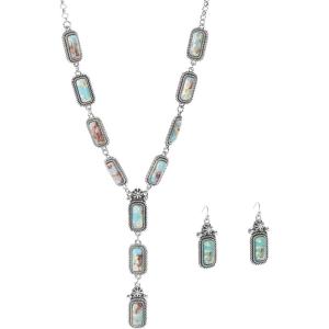 imageTOPACC Western Turquoise Necklace and Earring Sets for Women Cowgirl AccessoriesTurquoiseC