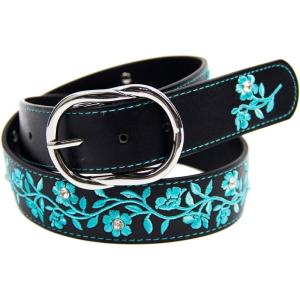 imageTOPACC Womens Western Belts for Jeans Cowgirl Belt with Buckle Girls Country Belt for Pants DressesEturquoise