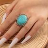 imageTOPACC Turquoise Cuff Bracelet for Women with Turquoise Ring Western Cowgirl Bracelet Bohemian Jewelry Set for Western OutfitATurquoise Silver