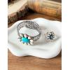 imageTOPACC Turquoise Cuff Bracelet for Women with Turquoise Ring Western Cowgirl Bracelet Bohemian Jewelry Set for Western OutfitBWhite Turquoise Silver