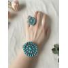 imageTOPACC Turquoise Cuff Bracelet for Women with Turquoise Ring Western Cowgirl Bracelet Bohemian Jewelry Set for Western OutfitCTurquoise Silver
