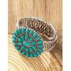 imageTOPACC Turquoise Cuff Bracelet for Women with Turquoise Ring Western Cowgirl Bracelet Bohemian Jewelry Set for Western OutfitCTurquoise Silver