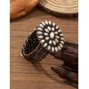 imageTOPACC Turquoise Cuff Bracelet for Women with Turquoise Ring Western Cowgirl Bracelet Bohemian Jewelry Set for Western OutfitCWhite Bronze