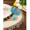 imageTOPACC White Turquoise Bracelets with Ring Western Cowgirl Stretch Bracelet for Women Boho Jewelry Set for Western OutfitATurquoise Silver