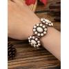 imageTOPACC White Turquoise Bracelets with Ring Western Cowgirl Stretch Bracelet for Women Boho Jewelry Set for Western OutfitAWhite Bronze