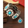 imageTOPACC White Turquoise Bracelets with Ring Western Cowgirl Stretch Bracelet for Women Boho Jewelry Set for Western OutfitAWhite Turquoise Silver