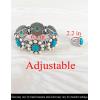 imageTOPACC White Turquoise Bracelets with Ring Western Cowgirl Stretch Bracelet for Women Boho Jewelry Set for Western OutfitAWhite Turquoise Silver