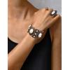 imageTOPACC White Turquoise Bracelets with Ring Western Cowgirl Stretch Bracelet for Women Boho Jewelry Set for Western OutfitBWhite Bronze