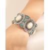 imageTOPACC White Turquoise Bracelets with Ring Western Cowgirl Stretch Bracelet for Women Boho Jewelry Set for Western OutfitBWhite Turquoise Silver