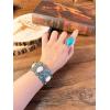 imageTOPACC White Turquoise Bracelets with Ring Western Cowgirl Stretch Bracelet for Women Boho Jewelry Set for Western OutfitBWhite Turquoise Silver