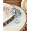 imageTOPACC White Turquoise Bracelets with Ring Western Cowgirl Stretch Bracelet for Women Boho Jewelry Set for Western OutfitCWhite Silver