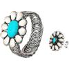 imageTOPACC Turquoise Cuff Bracelet for Women with Turquoise Ring Western Cowgirl Bracelet Bohemian Jewelry Set for Western OutfitBWhite Turquoise Silver