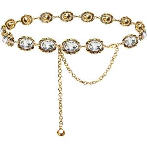 imageTOPACC Western Chain belt for Women Metal Concho Belt Cowgirl Chain BeltCgold