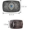 imageTOPACC Western Belt Buckle Cowboy Vintage Cowgirl Belt Buckle 15 in Novelty for Men WomenTurquoise Silver