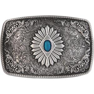 imageTOPACC Western Belt Buckle Cowboy Vintage Cowgirl Belt Buckle 15 in Novelty for Men WomenTurquoise Silver