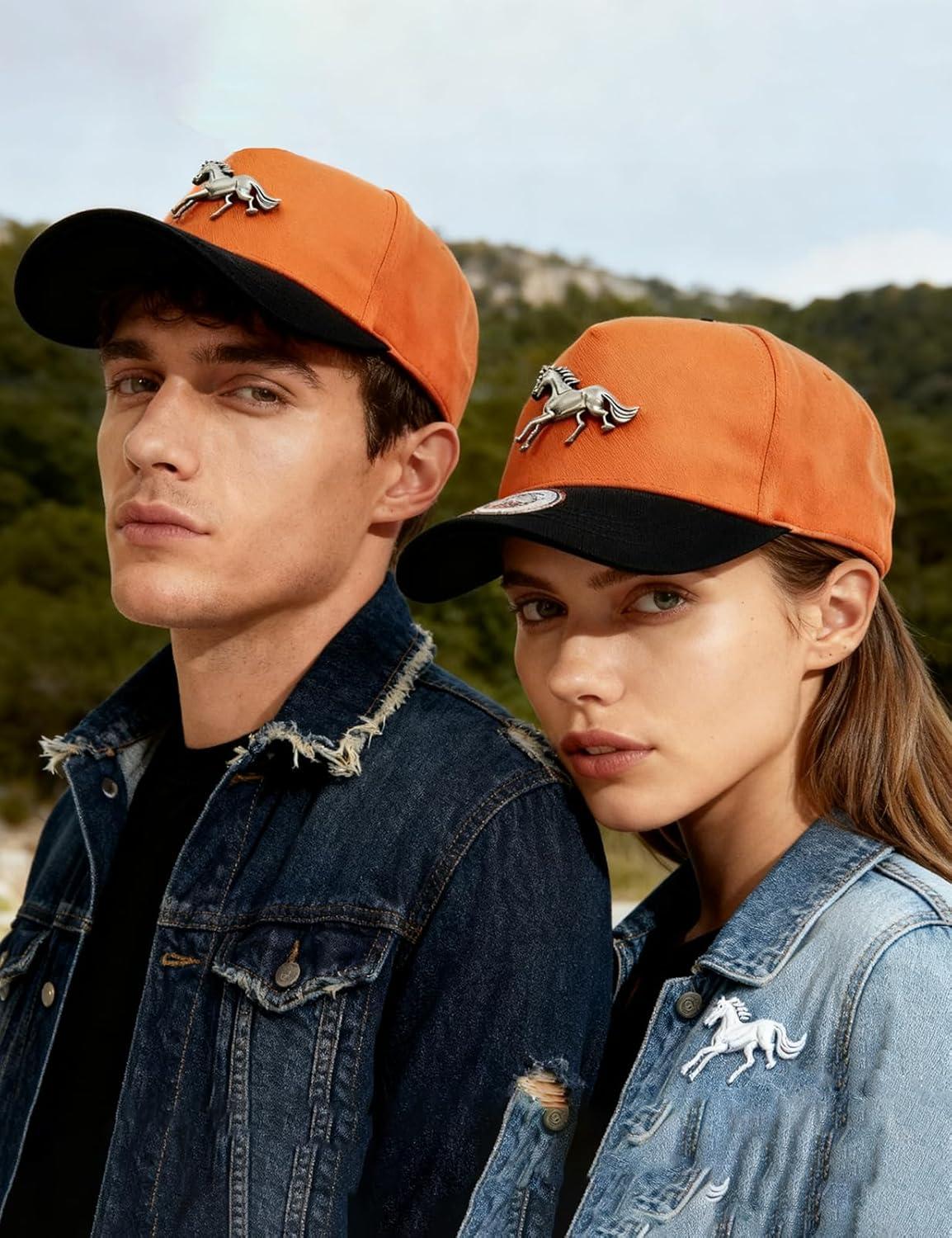 imageTOPACC Western Baseball Cap for Women Men Vintage Western Country Hat Horse Cowboy Hat for Cowgirl Accessory Black