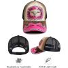 imageTOPACC Western Cowboy Trucker Hat for Women Horse Vintage Western Country Hats Baseball Cap for Cowgirl OutfitD Pink