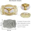 imageTOPACC Western Belt Buckle for Men Women Novelty Rodeo Cowgirl Cowboy Belt Buckle for Western Gift Fit 15 InchesG Silver Gold