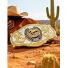 imageTOPACC Western Belt Buckle for Men Women Novelty Rodeo Cowgirl Cowboy Belt Buckle for Western Gift Fit 15 InchesI Silver Gold