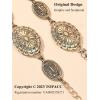 imageTOPACC Western Metal Concho Belt for Women Cowgirl Chain Belts for Dresses Jeans Country Concert Outfit1champagne Gold