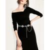 imageTOPACC Western Metal Concho Belt for Women Cowgirl Chain Belts for Dresses Jeans Country Concert Outfit1silver