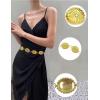 imageTOPACC Western Metal Concho Belt for Women Cowgirl Chain Belts for Dresses Jeans Country Concert OutfitYellow Gold67