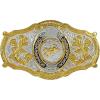 imageTOPACC Western Belt Buckle for Men Women Novelty Rodeo Cowgirl Cowboy Belt Buckle for Western Gift Fit 15 InchesJ Silver Gold