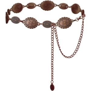 imageTOPACC Western Metal Concho Belt for Women Cowgirl Chain Belts for Dresses Jeans Country Concert OutfitAnticopper217