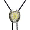 imageTOPACC Native American Bolo Tie for Men Women Gold Western Bolo Tie Initial Letter A To Z Vintage Cowboy NecklaceB