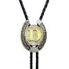 imageTOPACC Native American Bolo Tie for Men Women Gold Western Bolo Tie Initial Letter A To Z Vintage Cowboy NecklaceD