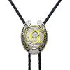 imageTOPACC Native American Bolo Tie for Men Women Gold Western Bolo Tie Initial Letter A To Z Vintage Cowboy NecklaceG