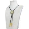 imageTOPACC Native American Bolo Tie for Men Women Gold Western Bolo Tie Initial Letter A To Z Vintage Cowboy NecklaceI