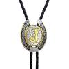 imageTOPACC Native American Bolo Tie for Men Women Gold Western Bolo Tie Initial Letter A To Z Vintage Cowboy NecklaceJ