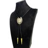 imageTOPACC Native American Bolo Tie for Men Women Gold Western Bolo Tie Initial Letter A To Z Vintage Cowboy NecklaceJ